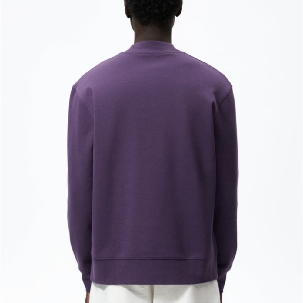 ZARA Men’s purple mock neck premium sweatshirt size Medium - Picture 2 of 11